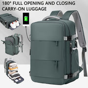 Women's Travel Backpack with Shoe Compartment Laptop Sleeve USB Charging Port and Adjustable Straps