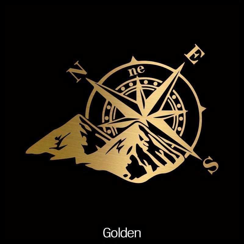 Calcomanías para vehículos de aventura, brújula reflectante, pegatinas de montaña, vinilo