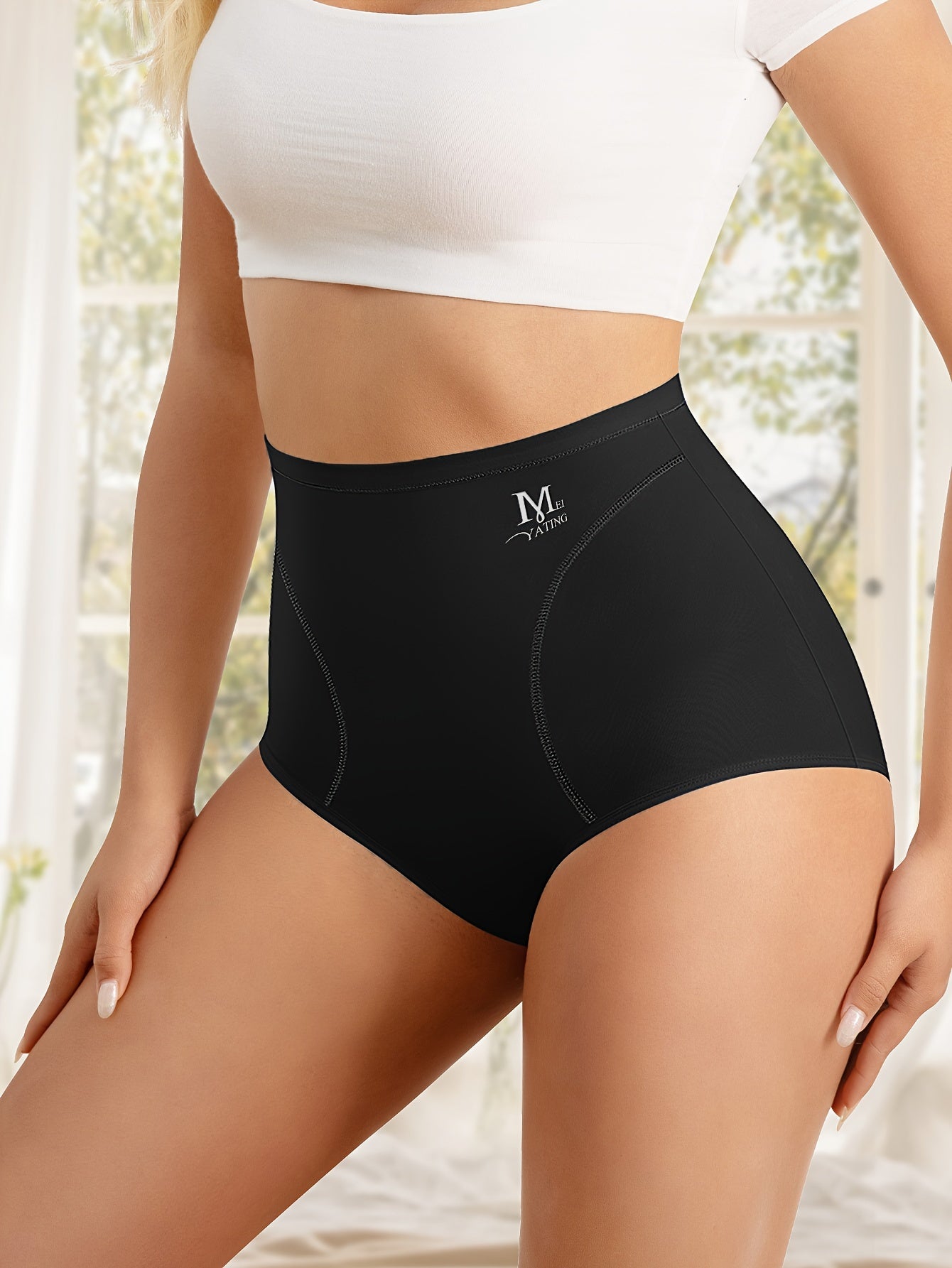 Seamless High Waist Briefs Breathable Stretchy Lingerie for Fall Winter