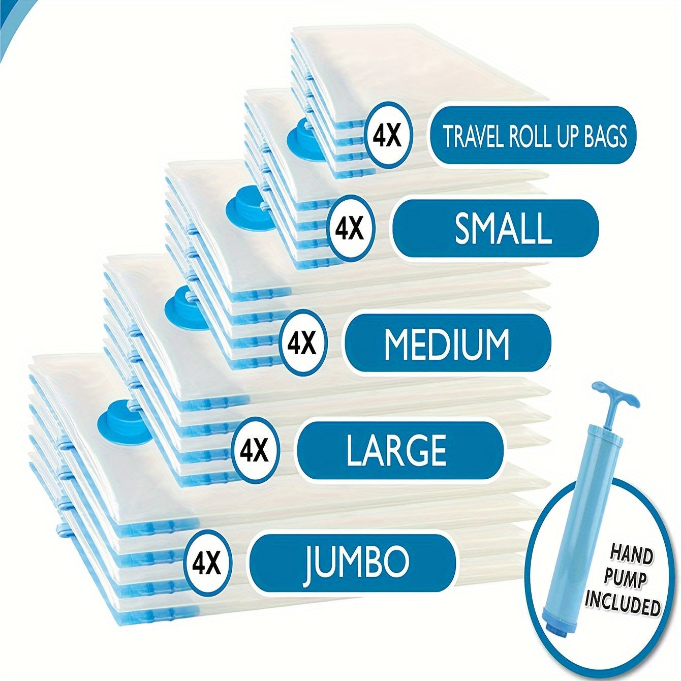 10 ta vakuum siqish saqlash sumkasi kiyimlar va yostiq uchun, joyni tejovchi tashkilotchi