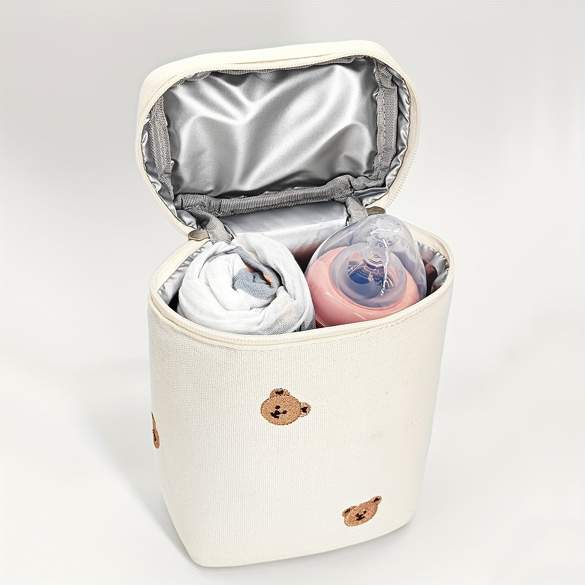 Teddy Bear Aluminum Foil Insulated Lunch Bag Trolley for Kids