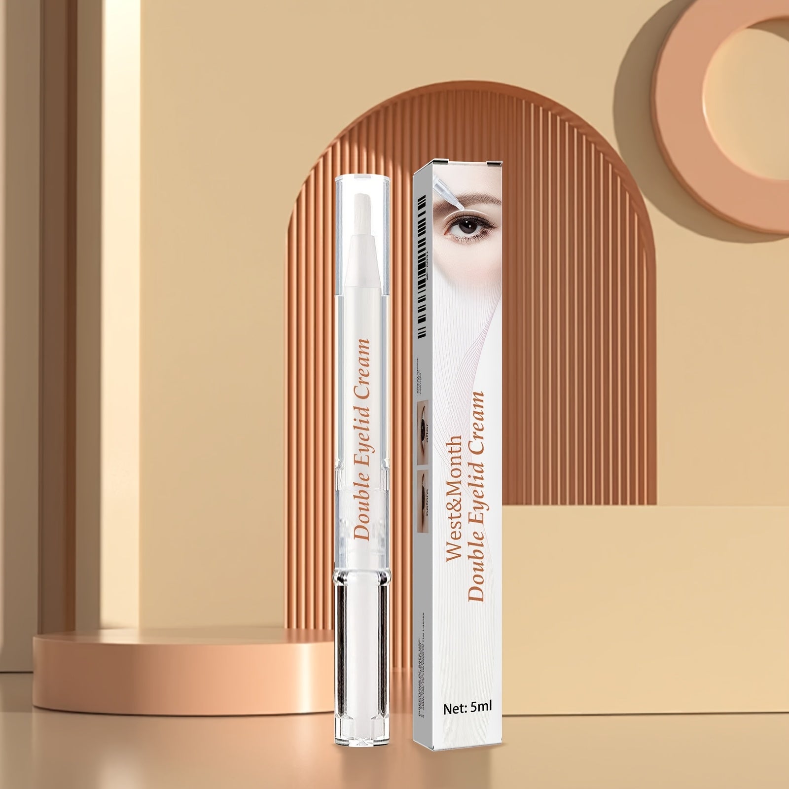 Dual Tube Pack Eyelid Shaping Cream Waterproof Fast-Drying Natural Look All Skin Types