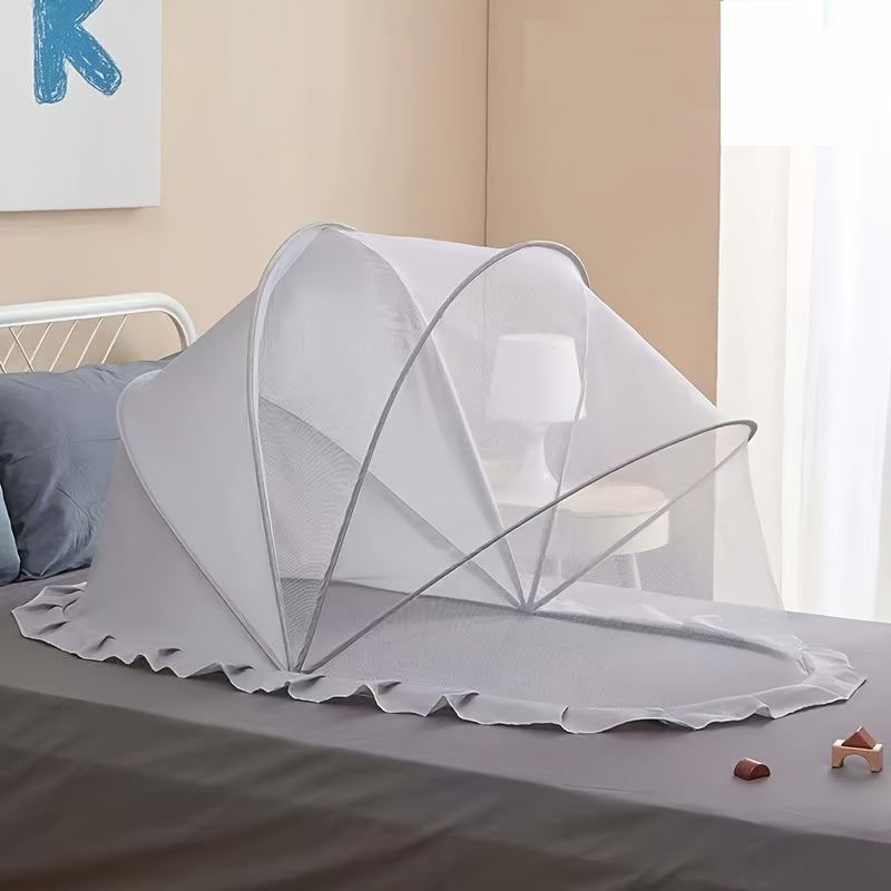 Baby Mosquito Net with Built-In Light for Cribs and Playmats, Wind and Insect Resistant