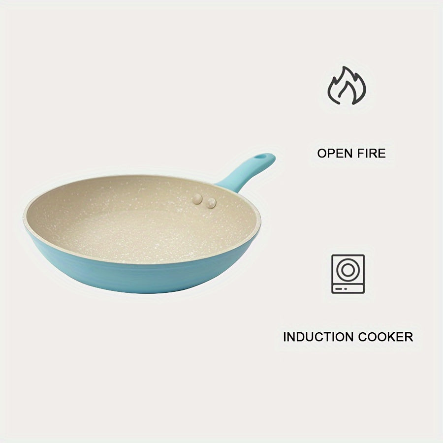 Sartén de piedra antiadherente de 18.54cm en rosa o azul para cocinar de manera saludable