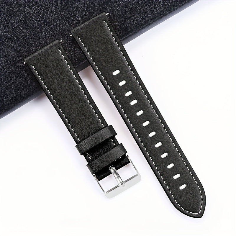 Stylish 22mm PU Leather Watch Band for Smartwatches with Quick-Release Design