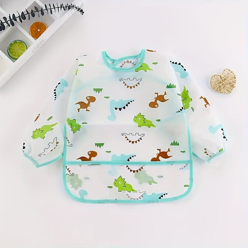 Waterproof Reversible Baby Bibs with Cute Animal and Fruit Designs for Mealtime and Play