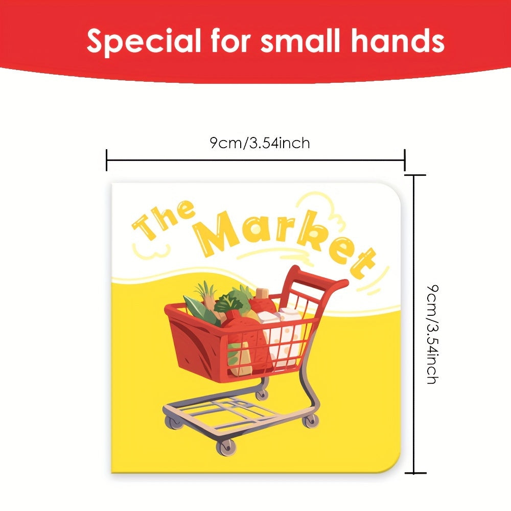 8 Children's Board Books Set for Toddlers Early Learning Topics Amusement Parks Homes Families