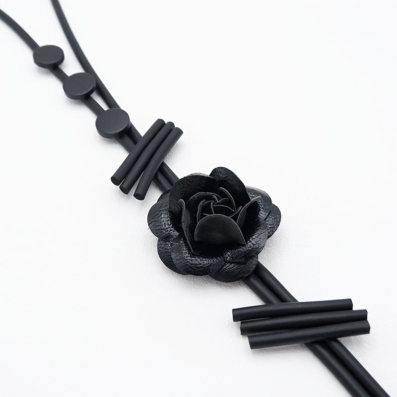 Ayollar uchun qora gullar chizig'i taqinchoq, vintage gotik zargarlik, barcha mavsum uchun aksessuar