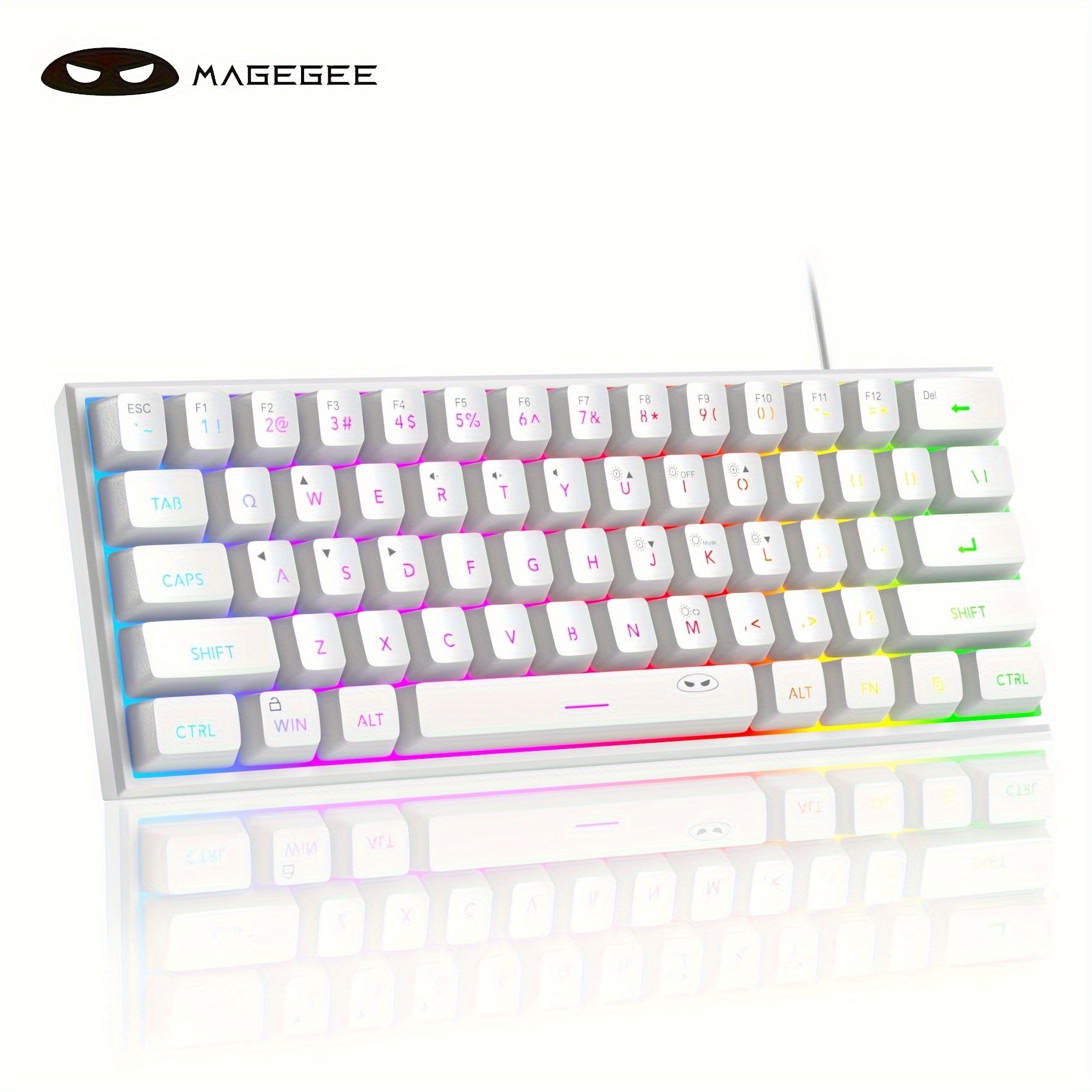Mini 60% RGB Backlit Mechanical Gaming Keyboard for Windows Mac Laptops