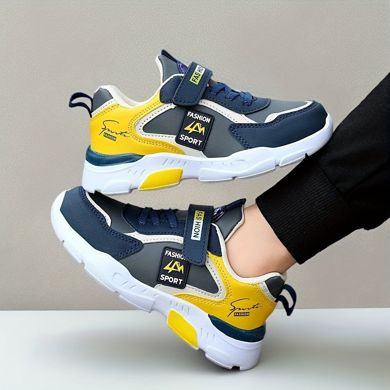 Детские всесезонные спортивные кроссовки для мальчиков и девочек с застежкой-липучкой