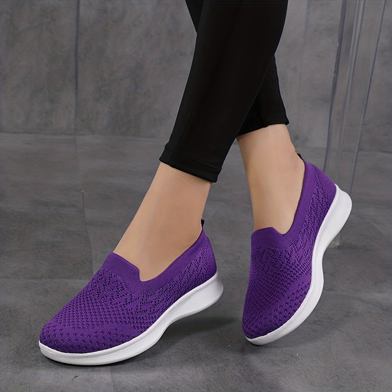 Women's Mesh Slip-On Sneakers Breathable Casual Low-Top Shoes