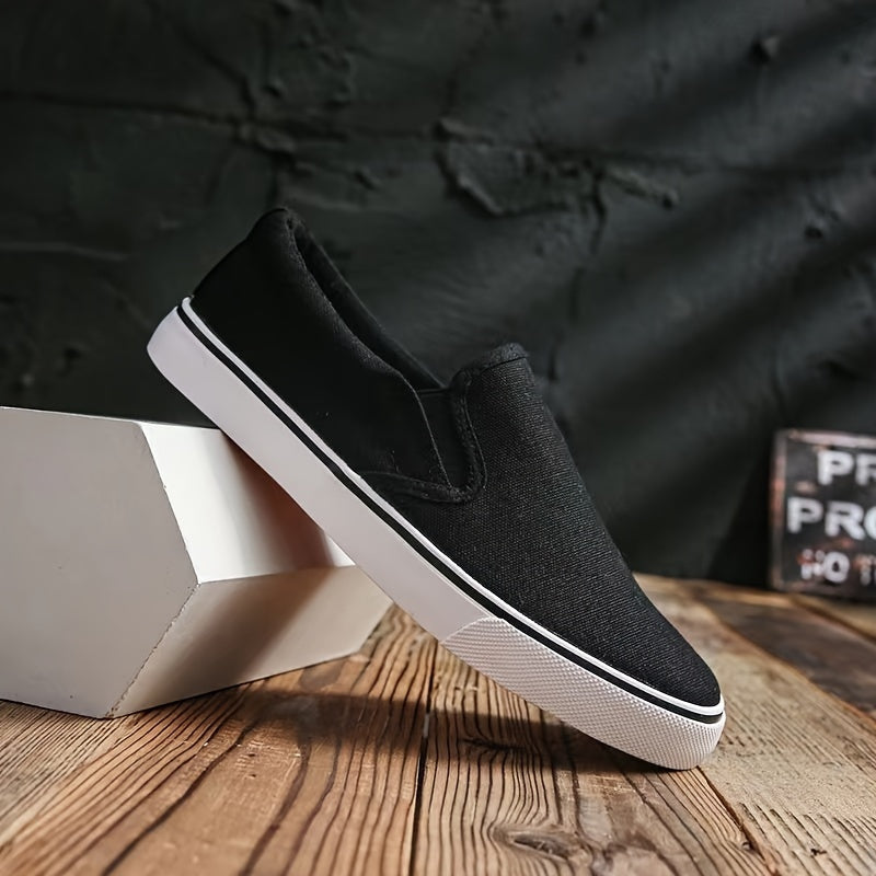 Men's Canvas Slip-On Sneakers Lightweight Breathable Casual Shoes for Spring Summer Fall