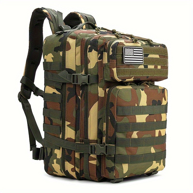 45L Tactical Backpack Water-Resistant Oxford Camo MOLLE for Hunting Camping Hiking Men Women