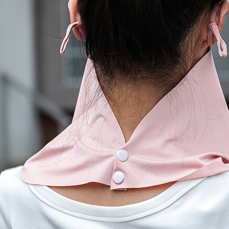 Ayollar uchun UV himoya maskasi, yupqa bo'yin qopqog'i bilan, muzli ipak nafas oladigan, velosipedda tashqarida foydalanish uchun