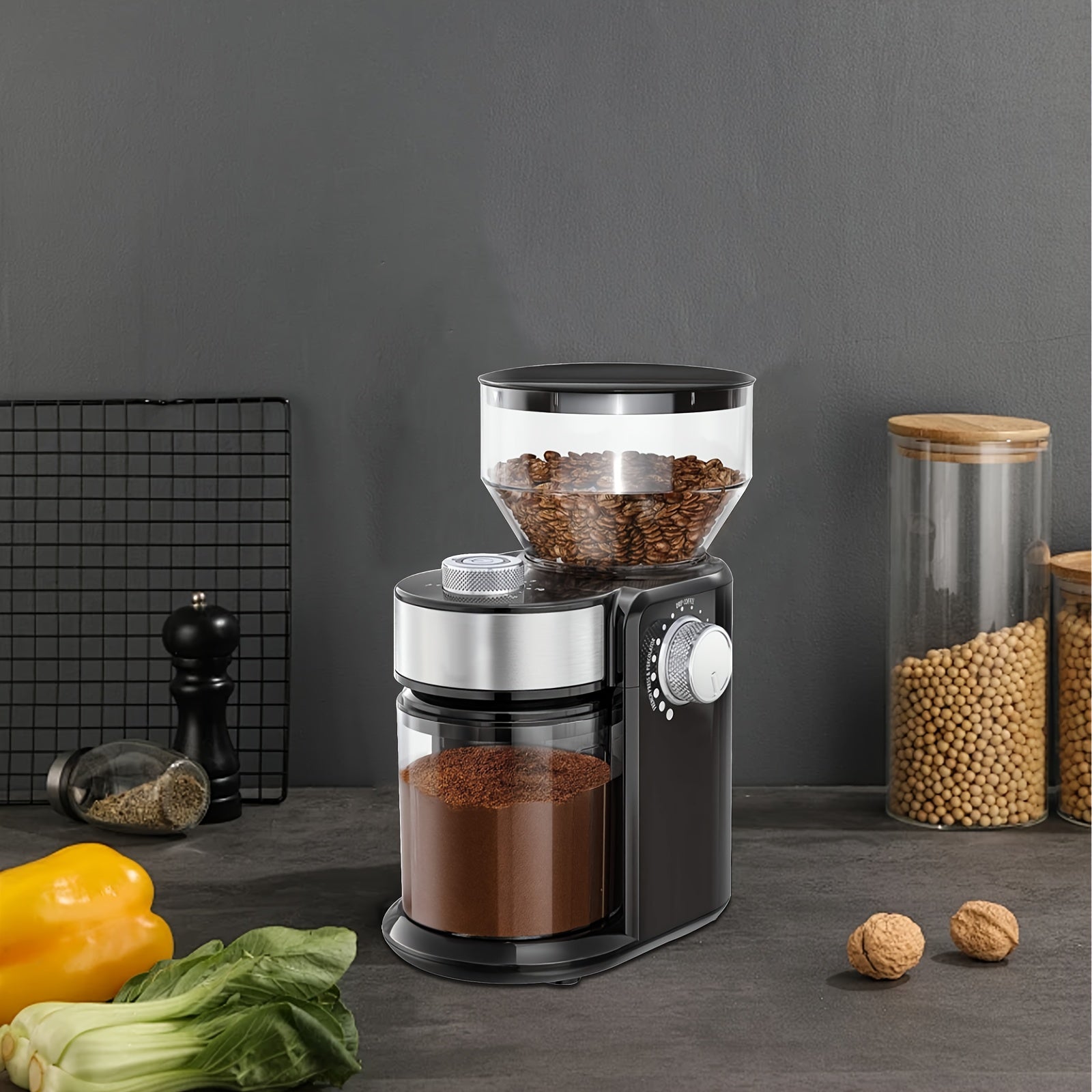 Molino de café ajustable con disco removible para facilitar la limpieza, muele los granos de manera uniforme