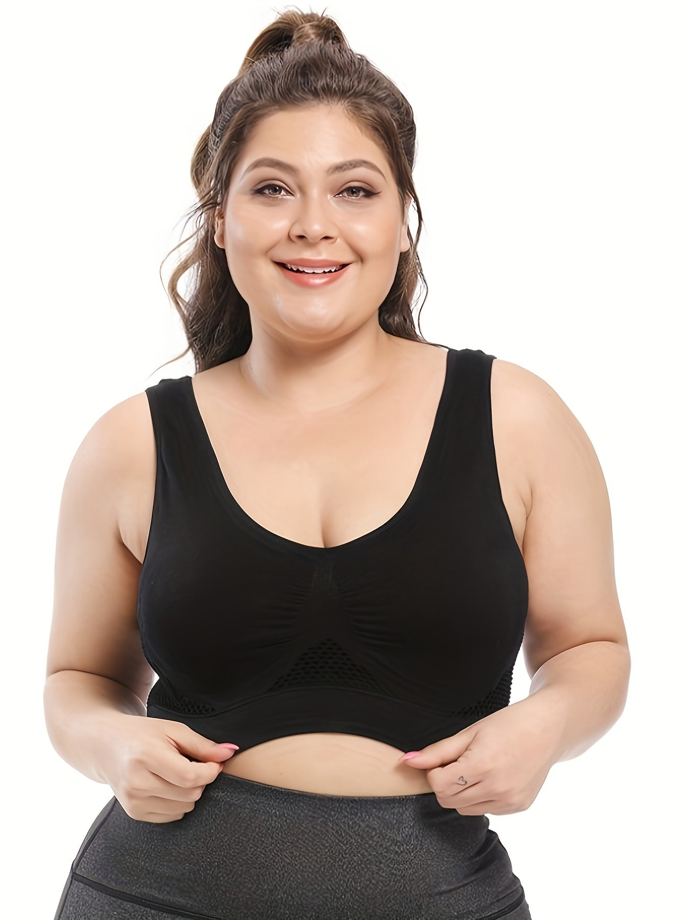 Women's Sports Bra Tank Top Set Breathable Wire-Free with Pads