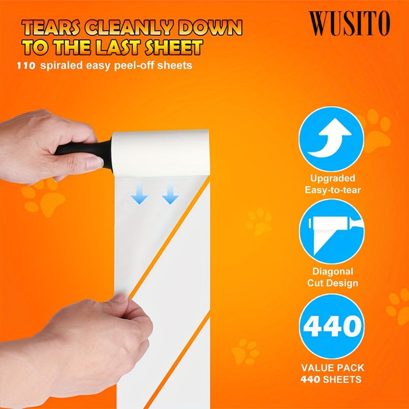 100-Sheet Pet Hair Removal Lint Roller Extra Sticky for Clothes Furniture Carpet
