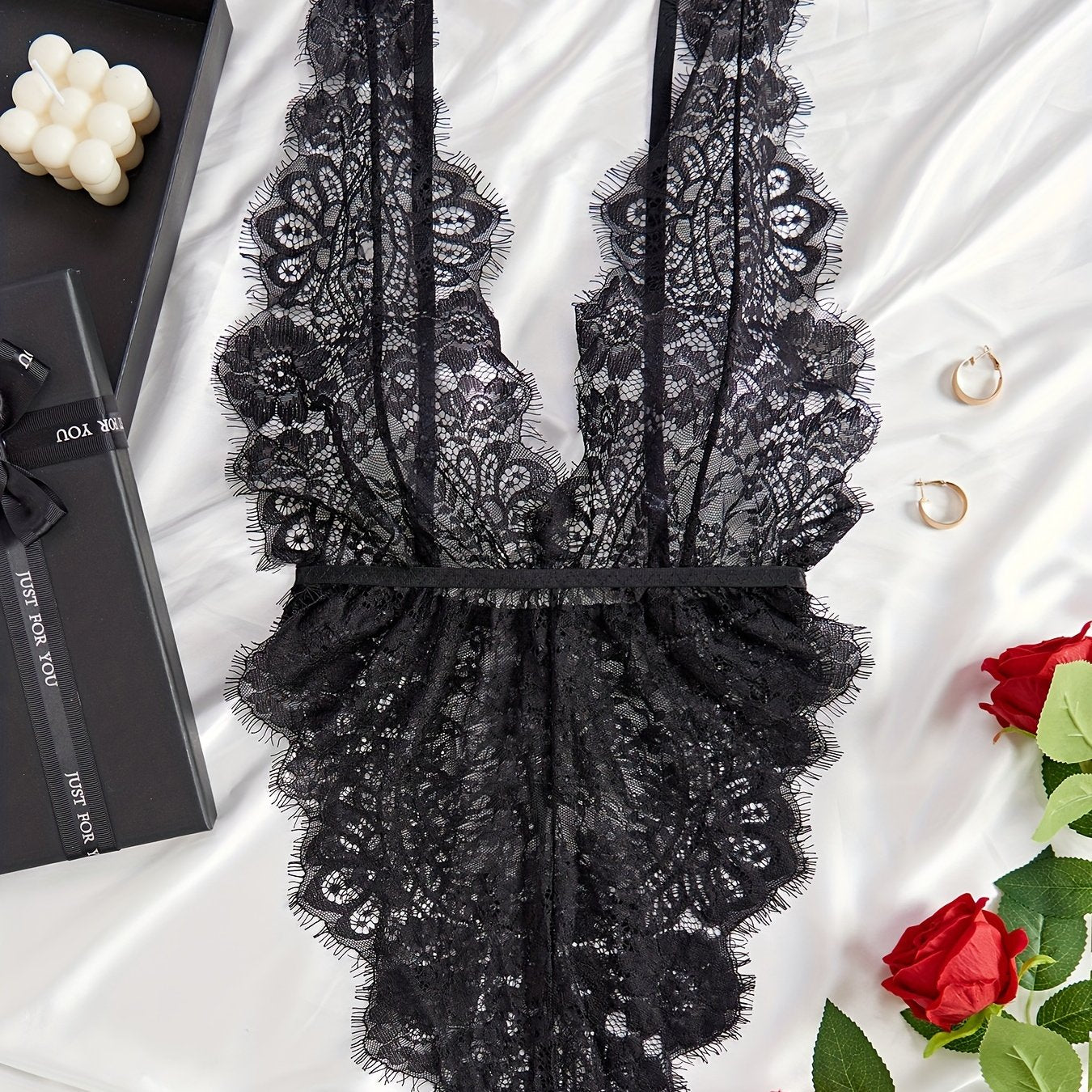 Women's Lace Teddy Bodysuit Sexy Lingerie for Nightwear and Intimate Wear