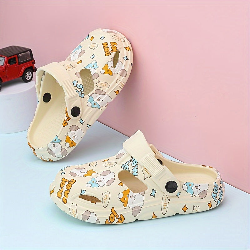 Boys' Casual Cartoon Clogs Lightweight Breathable Non-Slip Indoor Outdoor Summer