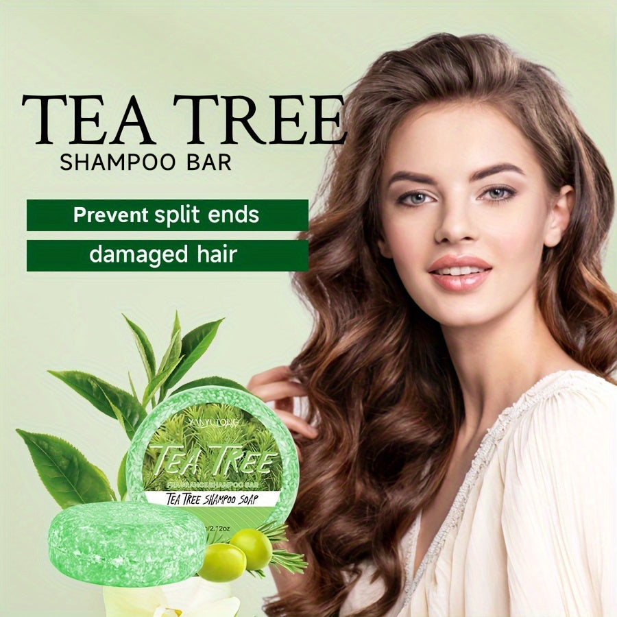 Two Tea Tree Shampoo Bars 60g Moisturizing Dandruff Control Hair Strengthening for All Hair Types