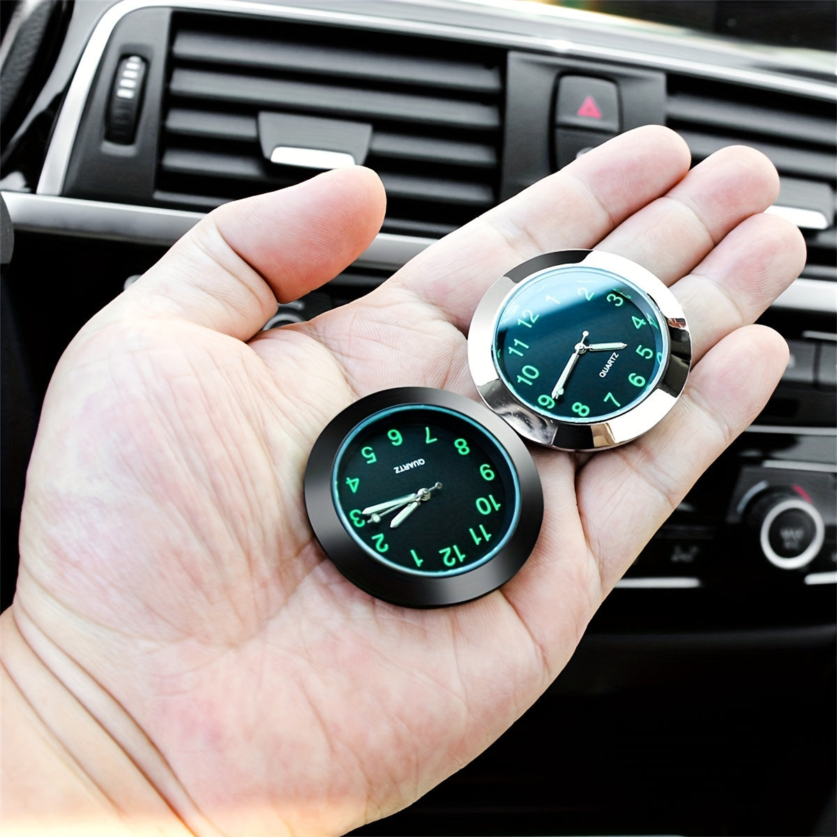 Luminous Car Clock Interior Decoration Mini Quartz Noctilucent Dashboard Watch