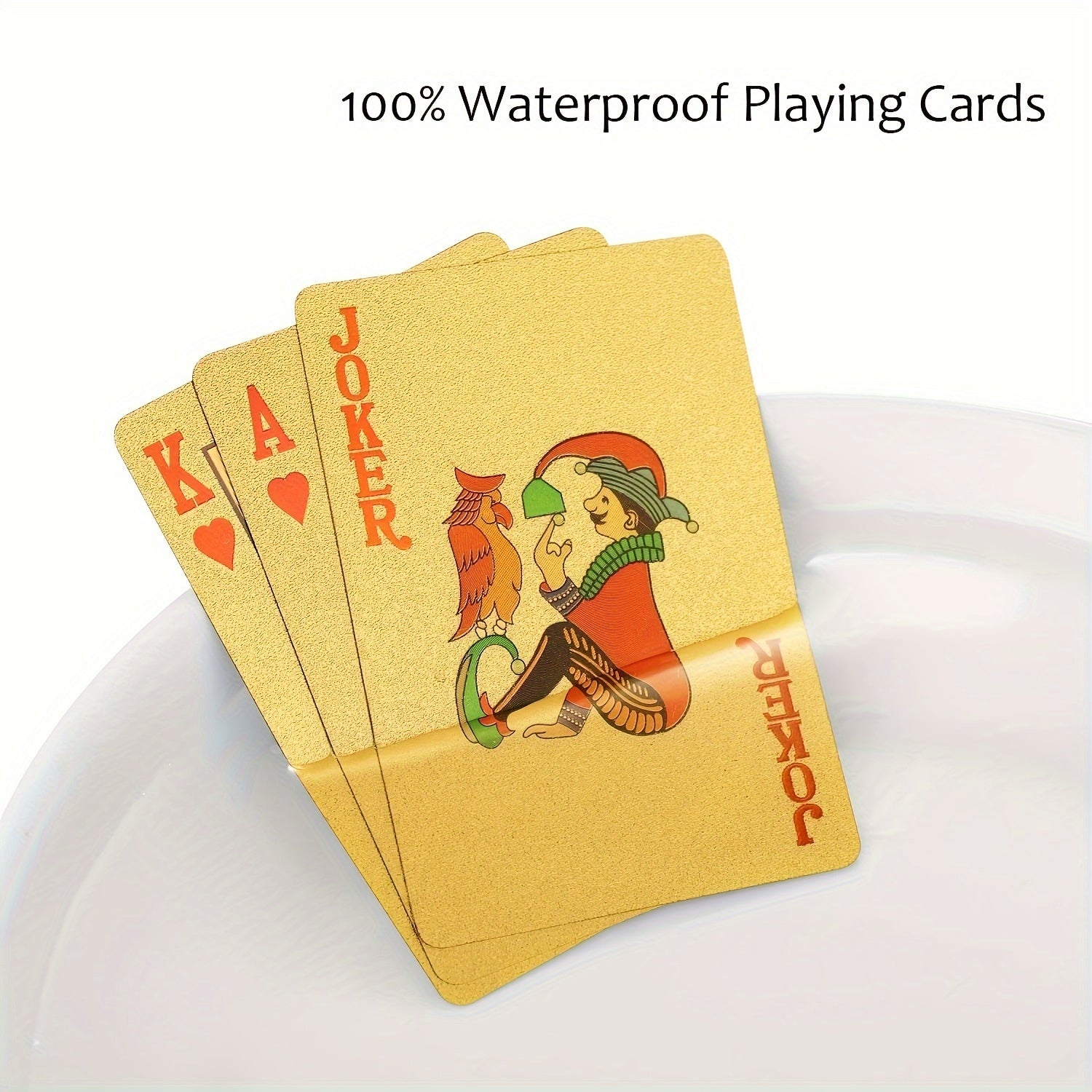 Waterproof PVC Playing Cards Set with 24K Gold Foil for Magic Card Games Collectibles