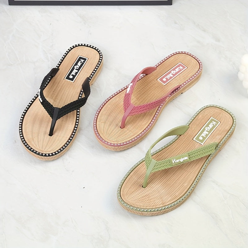 Women's Slip-On Open-Toe Sandals Non-Slip Rubber Sole Casual Summer
