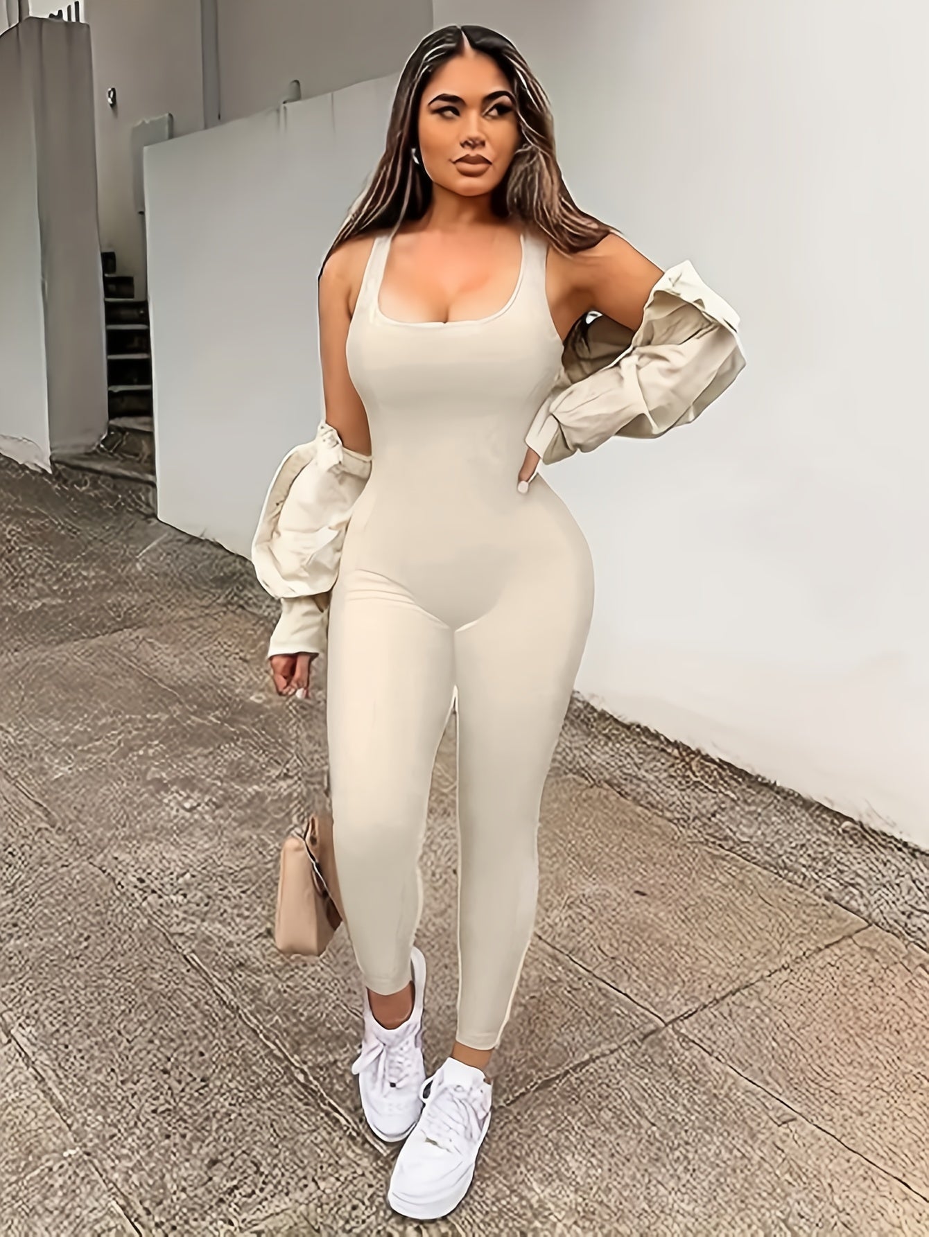 Women Plus-Size Seamless Body-Shaping Bodysuit for Winter Fitness