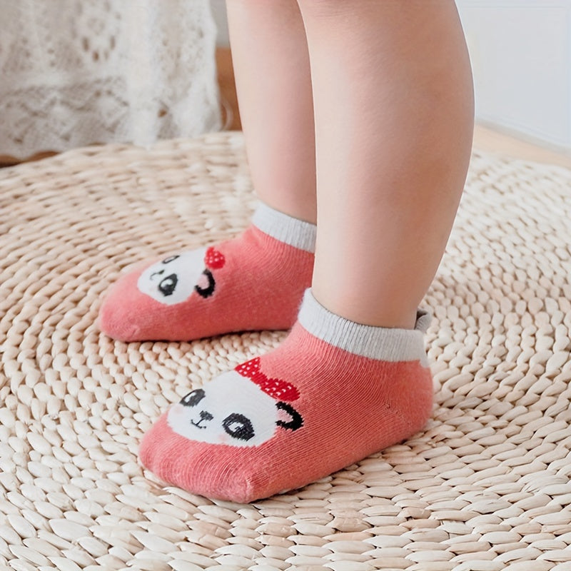Baby Boys Socks 6 Pairs Non-Slip Cotton Cartoon Animal Toddler Ankle Socks