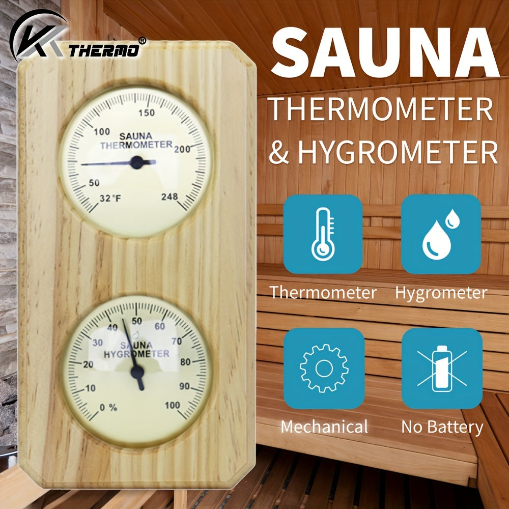 Wooden Sauna Thermo-Hygrometer Indoor Spa Temperature and Humidity Meter Celsius Fahrenheit