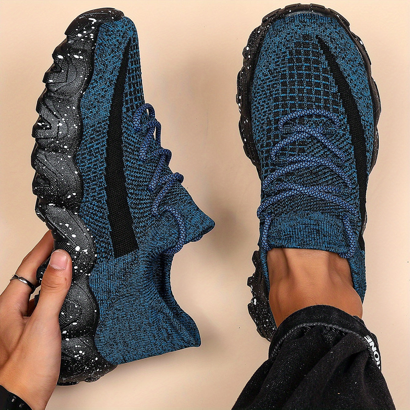 Men's Woven Fabric Sneakers Casual Sport Lace Round Toe Spring