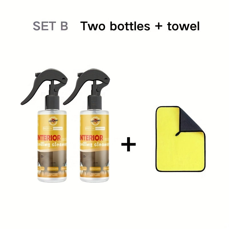 Car Interior Cleaning Kit for Seats and Fabric with Spray and Towels