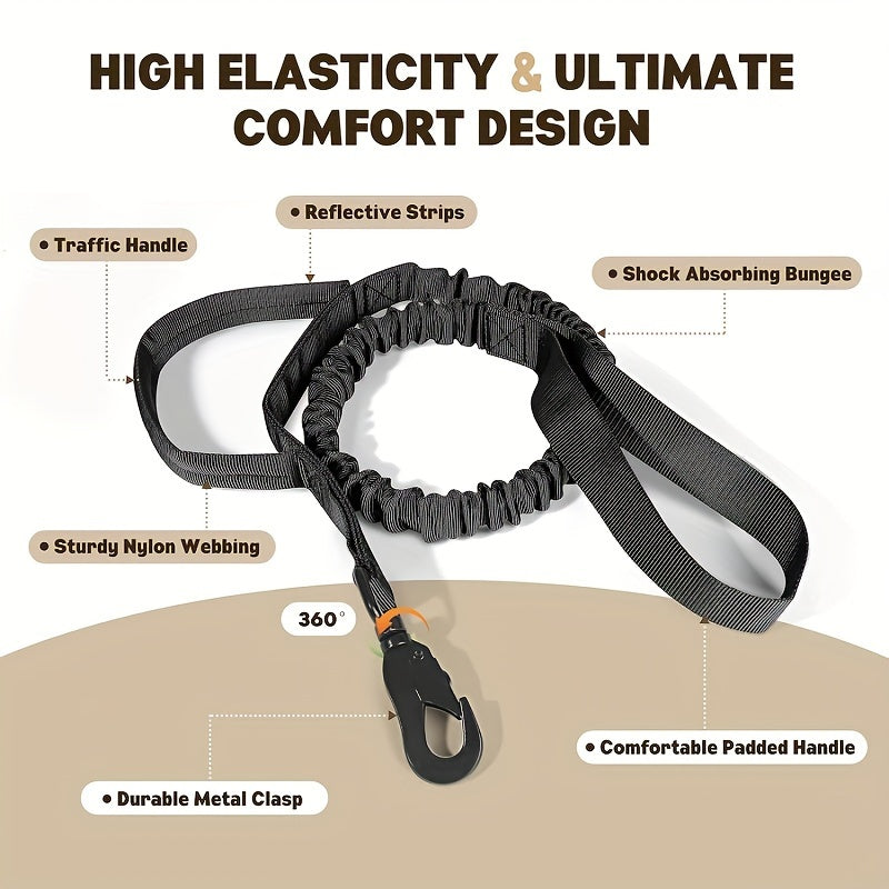 Adjustable Tactical Dog Collar with Control Handle Heavy Metal Buckle for Medium Large Dogs