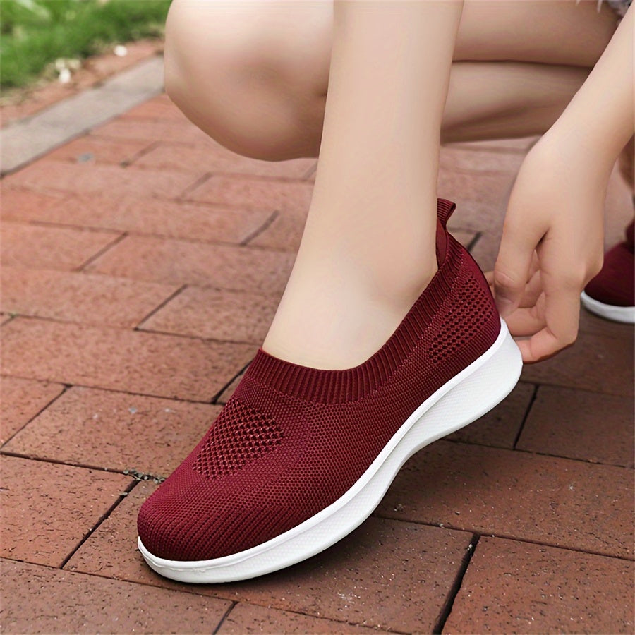 Women's Mesh Sneakers Breathable Lightweight Slip-On Walking Shoes