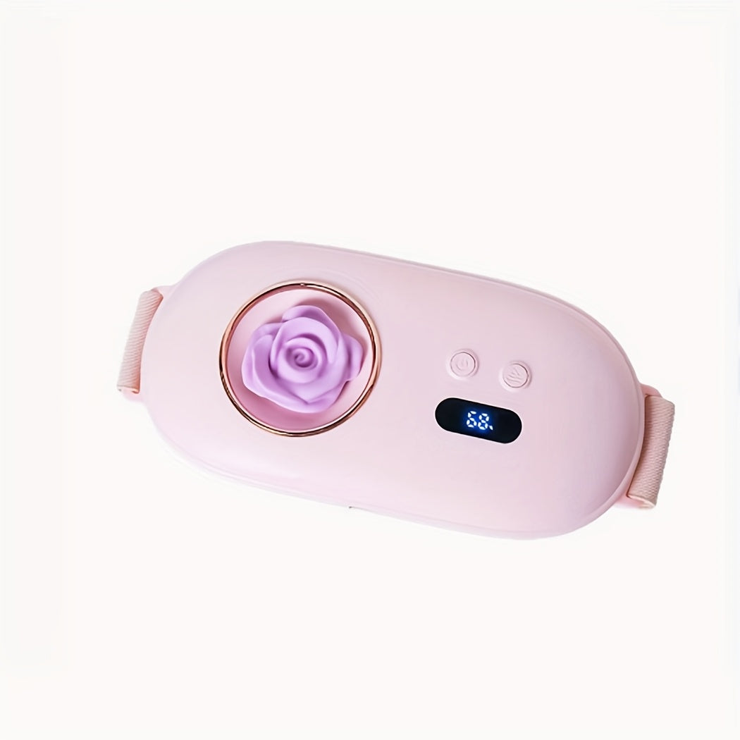 USB orqali zaryadlanadigan portativ bachadonni isitish kamar, o'lchami sozlanadigan, yengil, gullar hidi. Ayol do'stlar uchun mukammal sovg'a.