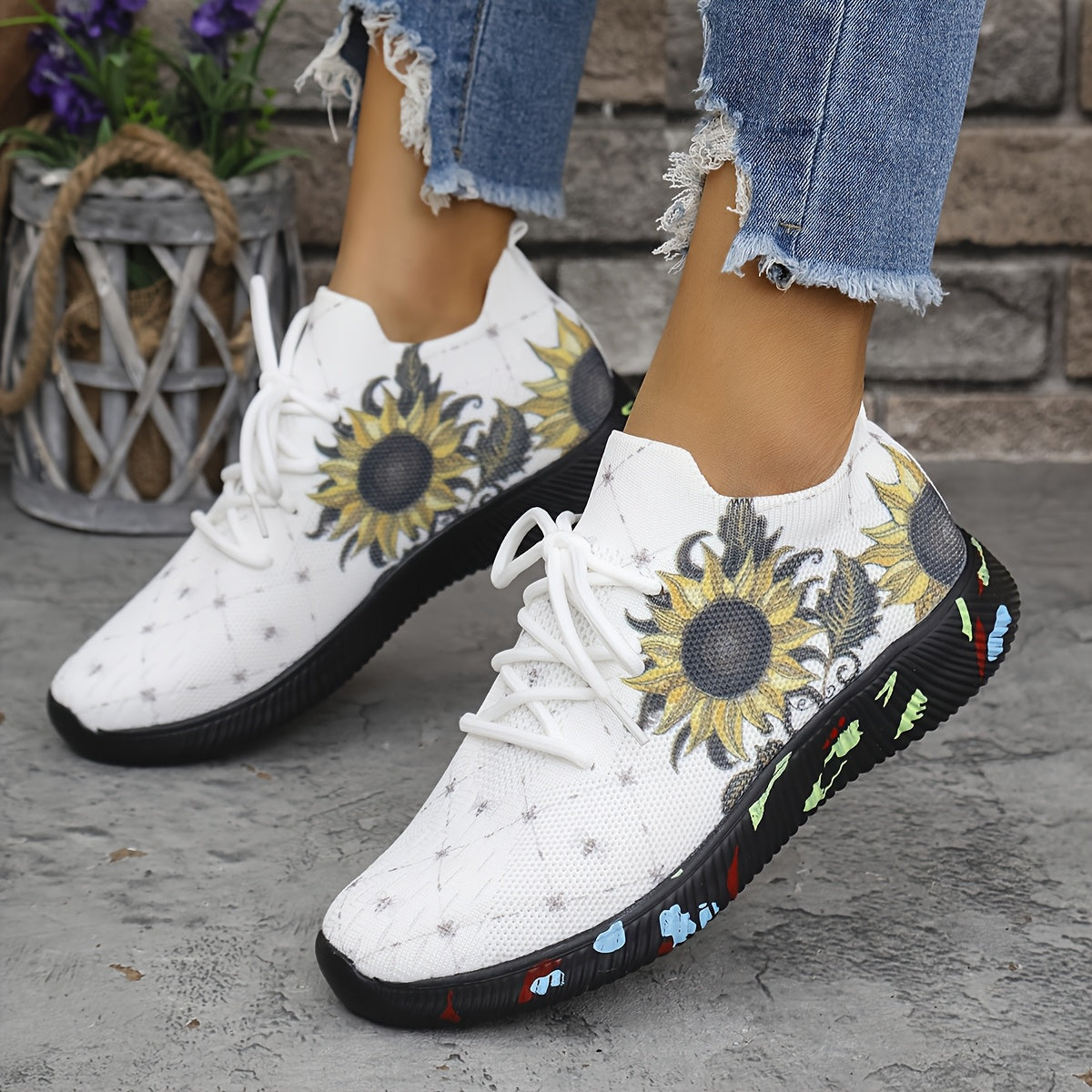 Women's Fashion Print Sneakers Lightweight Breathable EVA Sole