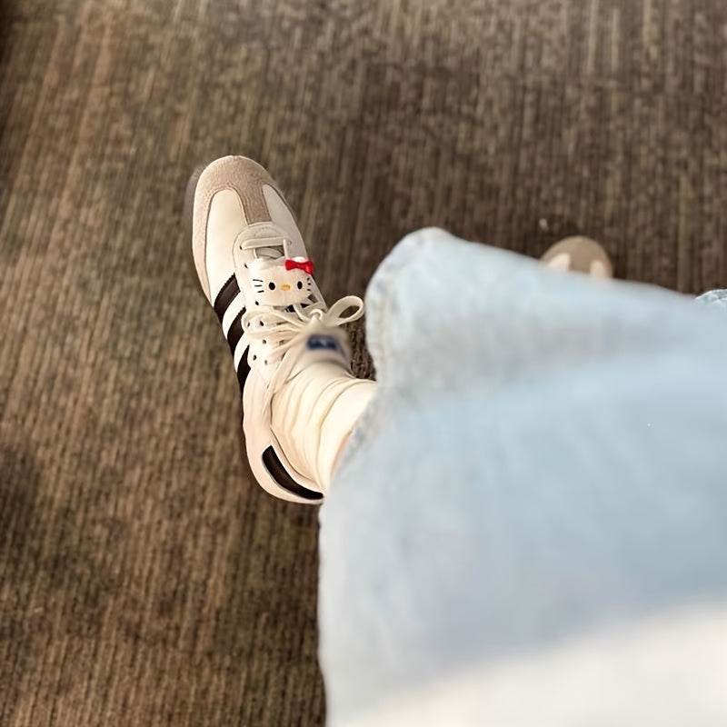 Kids Plush Shoe Laces 2/4pcs 3D Hello Kitty Sneakers Decorative