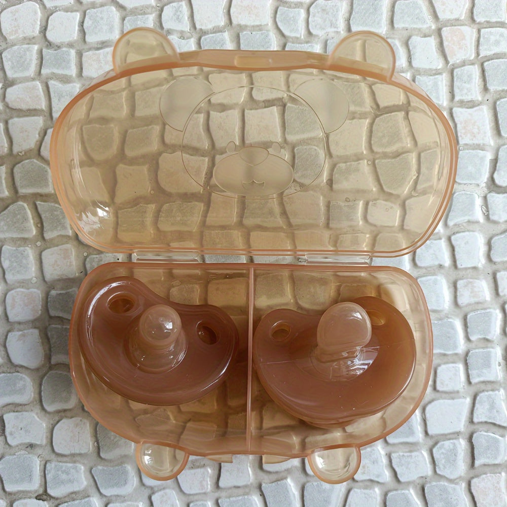 Conjunto de confort para bebés recién nacidos y niños pequeños de silicona, libre de BPA, color marrón claro