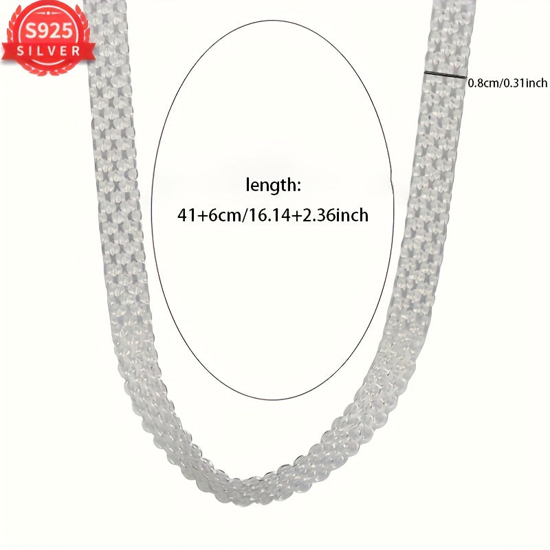 Women's Silver Necklace Hypoallergenic Braided Chain for Parties and Occasions
