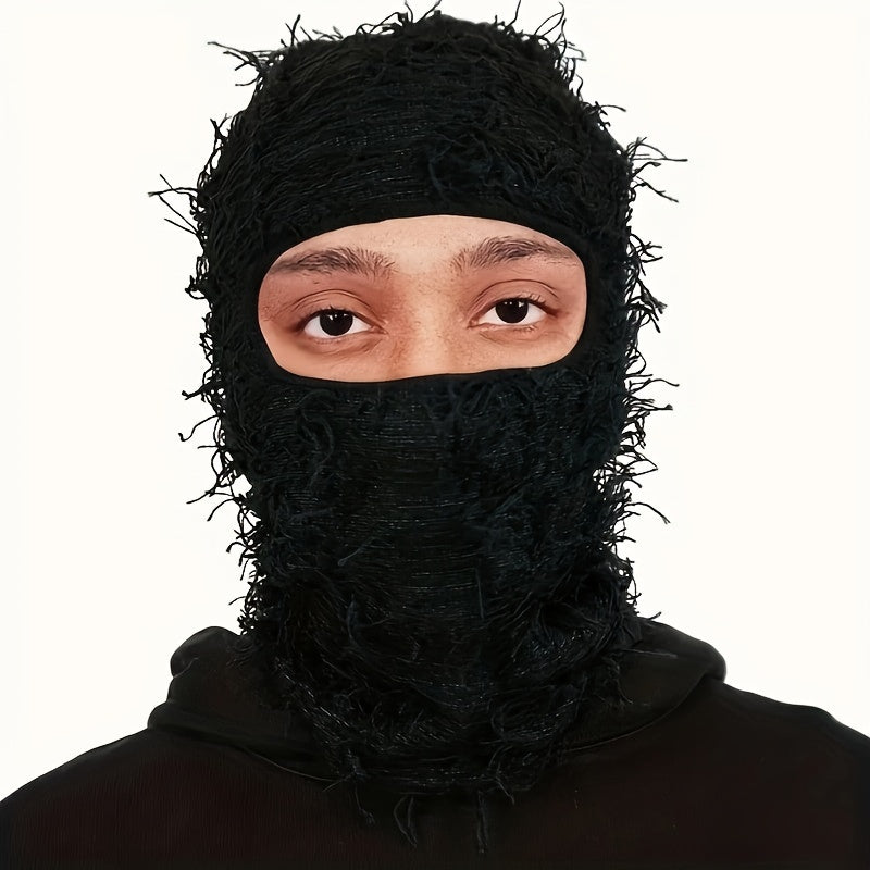Unisex Tie-Dye Acrylic Knit Face Mask Balaclava Ski Windproof Cap Breathable and Insulating