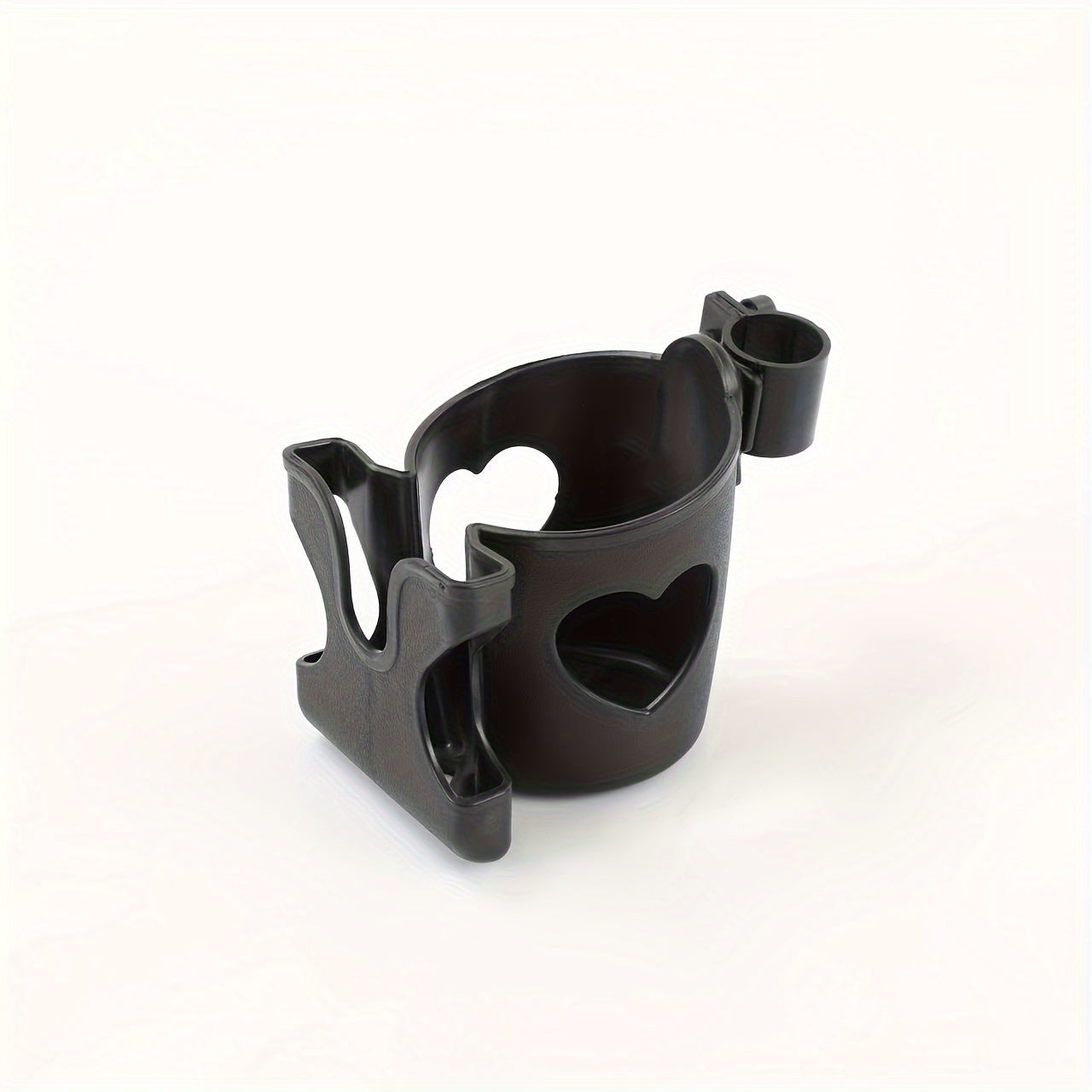 Universal Stroller Cup Holder with Phone Stand Heart-Shaped Durable ABS Easy to Install
