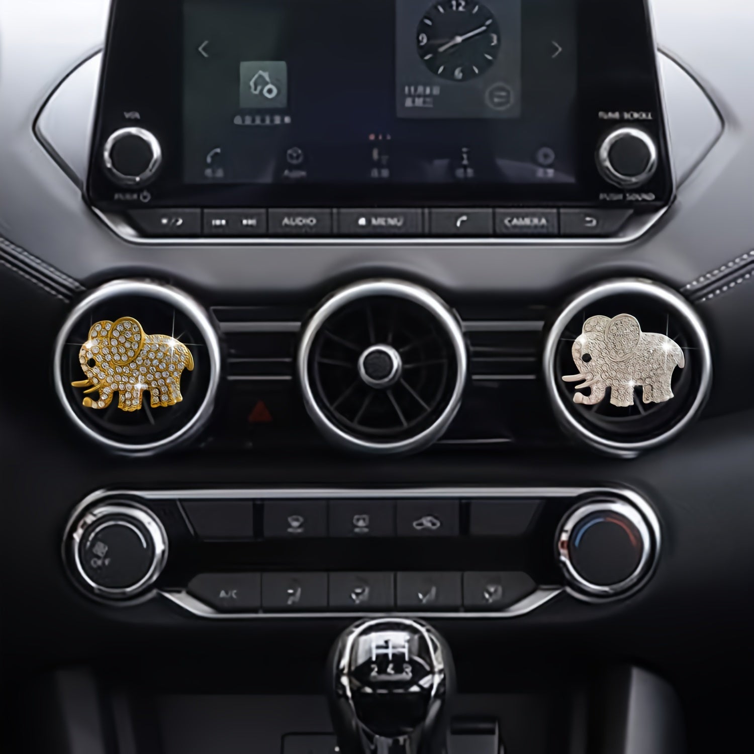 Car Air Vent Perfume Clip 2D Flat Elephant Cartoon Decor Accessory