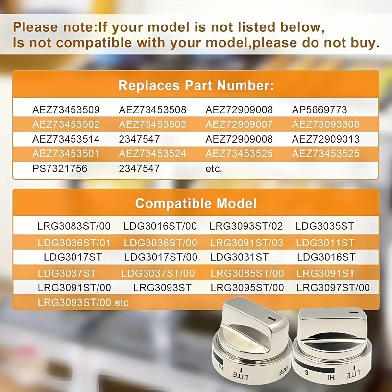 Zanglamaydigan po'latdan yasalgan pech uchun gaz pechining kalitini almashtirish, turli modellarga mos keladi