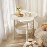 Modern Minimalist Plastic Nightstand with Storage Shelf for Bedroom and Living Room