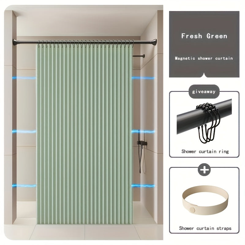 Shahar mavzusidagi suv o'tkazmaydigan sun'iy kətan dush pardasi, tutqichlar va magnit halqa bilan, faqat qo'l bilan yuvish, qisman astarlangan, oddiy to'qima, barcha mavsumlar uchun mos, hammom va mehmonxonalar uchun nam/quruq ajratish uchun ideal.