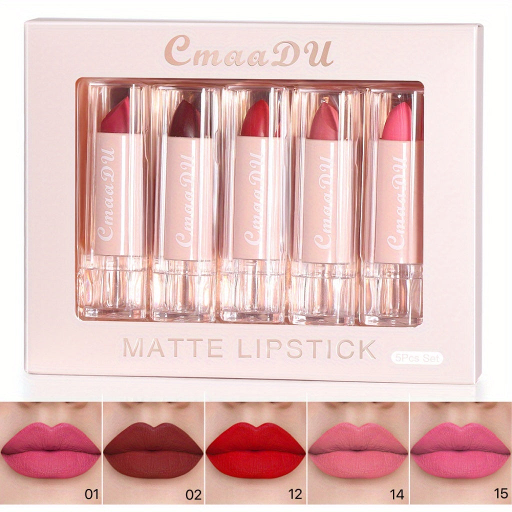 Set de lápiz labial para mujer a prueba de agua, con acabado en terciopelo mate y delineadores de labios