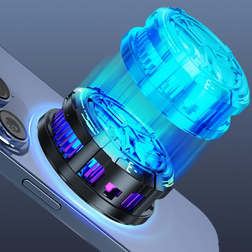 Universal Phone Cooler with Magnetic Back Clip Digital Display Turbofan LED Lighting