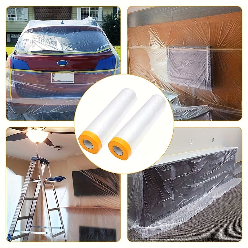 Предварительно нарезанная маскировочная пленка из прозрачного пластика, защитный брезент для покраски автомобилей