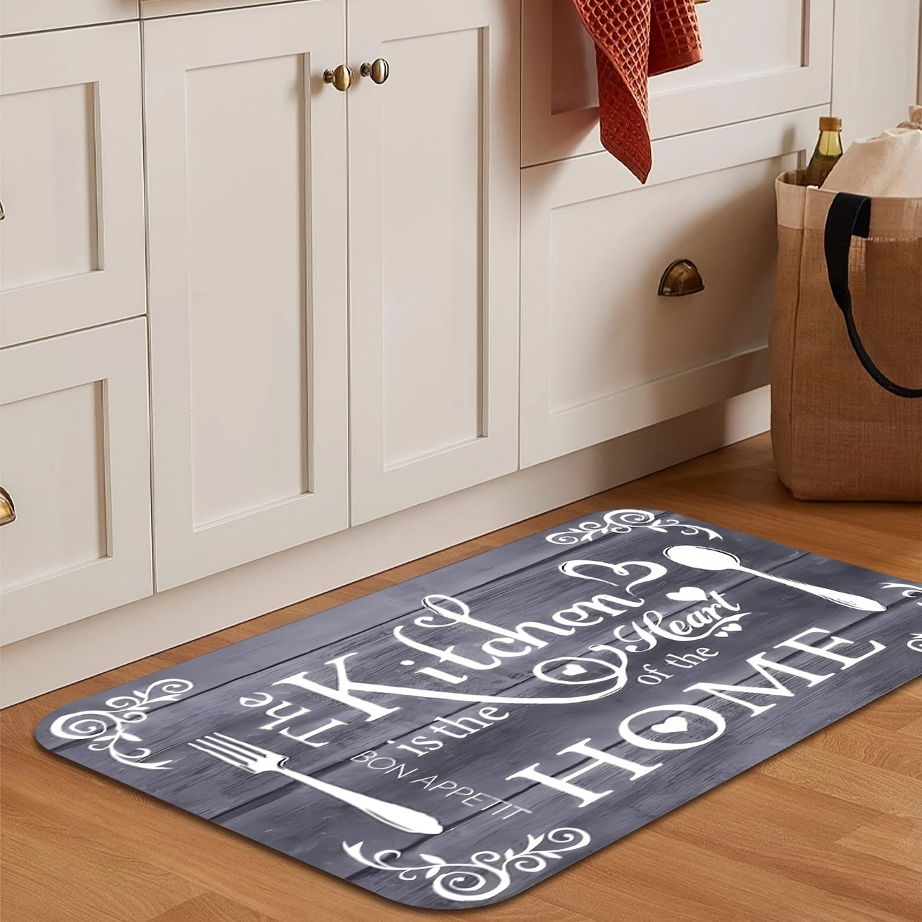 Farmhouse Kitchen Anti-Fatigue Floor Mat Multi-Purpose Washable Rug for Kitchen Bathroom Living Room Office