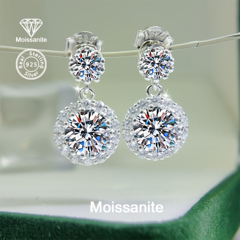 Sterling Silver Moissanite Earrings for Women Jewelry Gift for Her